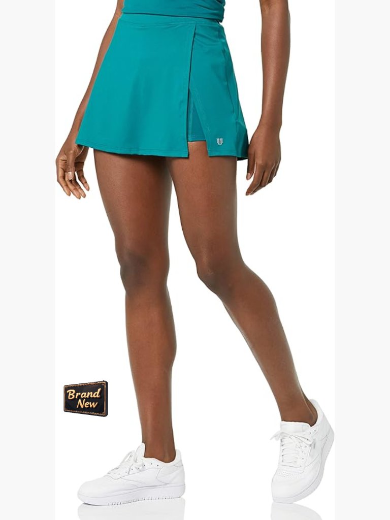 Women's Tennis Skort With Built-In Shorts, Mid Rise Skirt With Pockets